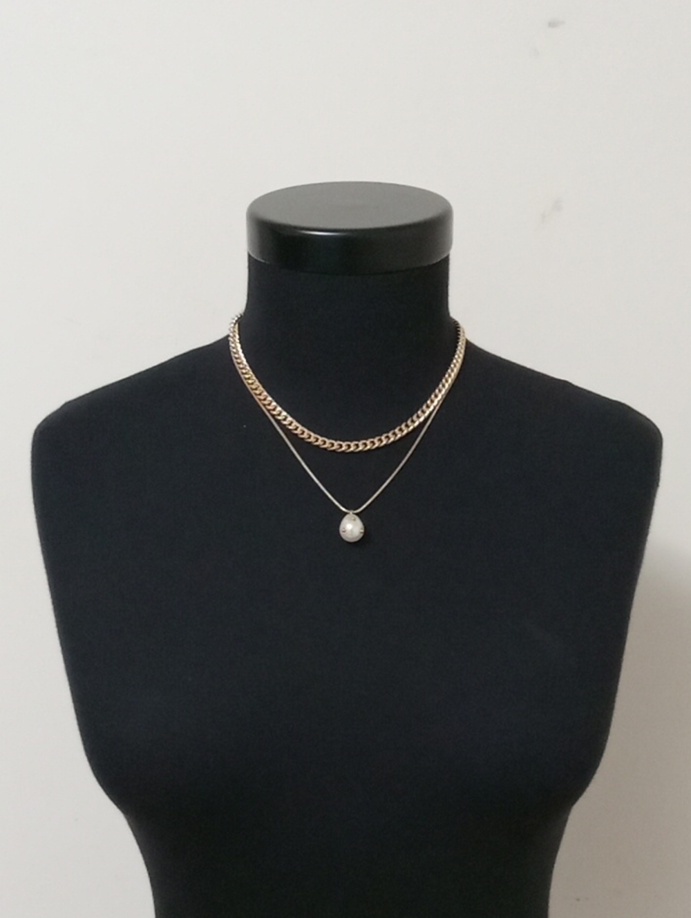 Ardene Gold Layered Chain Necklace with Pearl Drop